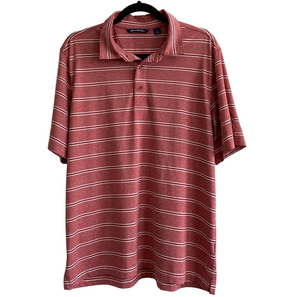 Cutter & Buck Large Striped Golf Polo